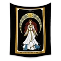 Dettaglio dell'arazzo dei Tarocchi della dea Freyja con design Ruota della Fortuna su bianco - 73*95CM / Freyja