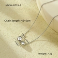 Detail der silbernen Hohlkugel-Halskette mit Angaben zu Kettenlänge und Produktgewicht - Silber (NMSN-B719-2)