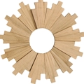Decorazione da parete boho fatta a mano con raggi di sole in legno naturale - Decorazione Murale in Legno 30CM