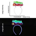 Glow-in-the-dark Merry Christmas headband with green tree and gift box in UV light - Merry Christmas Letter Style