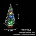 35cm mini artificial Christmas tree with white snow, colorful LED lights and wood base - 35cm LED Color Light Christmas Tree