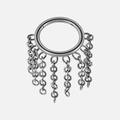 Silver stainless steel nose ring variant featuring multi-layered vertical hanging chains - Style 2 / 1.2x8mm / Steel