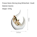 Morning Song modern abstract ceramic sculpture in white and gold small size - White Gold (Vivid Small)