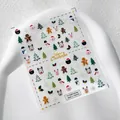 3D Christmas embossed nail stickers featuring reindeer and snowmen designs, model TS-3289 - TS-3289 Christmas Rhapsody - 3D Relief