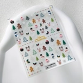Stickers ongles 3D Noël avec motifs rennes et bonhommes de neige, modèle TS-3289 - TS-3289 Rhapsodie de Noël - Relief 3D