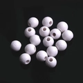White textured acrylic beads with golf ball style dimples and central hole for DIY crafts - 12mm White Golf