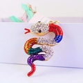 Colorful snake keychain with sparkling rhinestones and enamel for women bags - Colorful