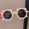 Cute white baby sunglasses with bear ears and dark lenses for toddlers and kids - 1002 Beige (Bear Ears)