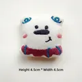 Close-up of 4.5cm cute plush cartoon dog accessory with embroidery details - DIY Style (Back Opening) / White Dog With Scarf