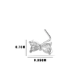 Piercing de nez en forme de L en acier avec nœud en zircone, largeur 0,7 cm - 1# Style Noeud / Argenté