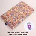 Macaron color 4mm glass seed beads set for DIY jewelry making in mixed pastel shades - Macaron Mixed 4mm with Bugle Beads