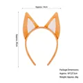 Orange and white plush fox ear headband for Halloween, size 14x20cm and 26g weight - Yellow Brown Shepherd Dog Ear Headband