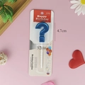 Blue glitter question mark birthday candle with stick for party cake decoration - Blister Pack-Large / Blue