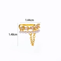 Detailopname van gouden vlinder oormanchet met afmetingen van 1,44 cm breed en 1,48 cm hoog - 6# Goud