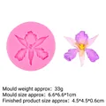 Pink orchid flower silicone mold for DIY aroma gypsum and chocolate making crafts - Orchid Style 2# (17-63) / Pink