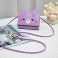 Purple cartoon rabbit mini crossbody bag for kids made of high quality PU leather - Purple