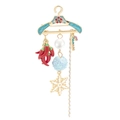 Golden clothes hanger brooch with red pepper, snowflake and candy cane charms - C1755-3-Hanger Pendant Set C