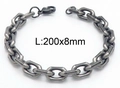 Grey stainless steel OT buckle link bracelet for women with 200x8mm size measurement - Black Style (KB148899-Z) / Black