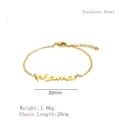 Golden stainless steel Mama letter bracelet with adjustable chain and lobster clasp - LB1160 Bracelet / Gold