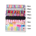 Kids hair accessory gift set featuring colorful hair ties, clips and rainbow elastics - B131 (440PCS Boxed Set)
