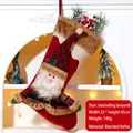 Red Christmas stocking with plush Santa Claus, 45cm height, for tree hanging decoration - Santa Claus (110-A)