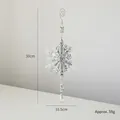Silver snowflake hanging ornament with crystal beads and teardrop pendant 30cm - 3D Snowflake / Silver
