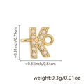 18k gold plated letter K charm with zircons for DIY jewelry making 0.79x0.84cm - Letter K