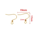 Golden 19x17mm stainless steel french ear hook components for DIY jewelry making - 19*17mm / Gold