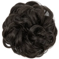 Fluffy curly synthetic hair bun hairpiece in natural black color for women - 4# Dark Brown