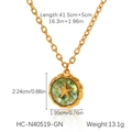 Detailansicht des 18K Gold Seestern-Anhängers mit grüner Muschel und Größenparametern - Grüne Seestern Runde Halskette (HC-N40519-GN)