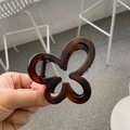 Dark brown tortoise shell butterfly hair claw clip with elegant minimalist design - Matte Red Brown