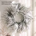 Christmas wreath Style K 50cm with PE pine needles, white flocking and real pinecones - Style K 50cm
