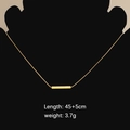 Minimalistische Goldkette aus Titanstahl mit einem 45+5cm langen Rechteck-Anhänger - 18K Gold Stil (MP044)