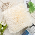 French ruffle layered decorative pillowcase in cream white with silk texture fabric - Cream Square Disc Flower (Cover Only) / 18x18 Inch