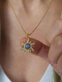 Small Small Gold Blue Opal