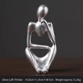 Silver Nordic abstract thinker statue in resin finish, size 13x6x5cm, modern home decor - Silver Thinking Left