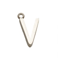 Polished stainless steel pendant featuring the uppercase letter V in a silver finish - Steel V (With Chain) / Silver-Letter V