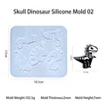 Dimensions détaillées du moule en silicone squelette dinosaure bleu pour résine DIY - Moule en Silicone Squelette de Dinosaure 02 / Rose bonbon