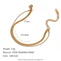 Bracciale a doppio strato in acciaio inossidabile placcato oro 18K catena a serpente - Oro