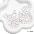 6x7mm weiße unregelmäßige Tropfenperlen aus ABS für handgefertigten DIY-Schmuck - Stil 46 Reiskornperle 6x7mm Weiß 30 Stk./Packung