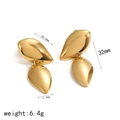 Orecchini geometrici placcati oro 18k per donna con dettagli sulle dimensioni reali - Stile a Forma di Foglia a Doppio Strato (TE60260) / Oro 18K / Oro