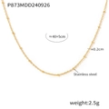 Minimalist 18K gold-plated stainless steel bead chain necklace with satellite design - Gold Thin Satellite Chain