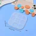 Light blue 9-cavity silicone craft mold for DIY jewelry with heart and flower patterns - Multi-Shape Combination Style (Heart/Travel Tag/Flower) / Light Blue