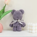 Creative purple coral fleece bear towel with a Just for you ribbon and pearl gift detail - 30*30cm (With Pearl Decoration) / Misty Grey