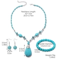 Bohemian turquoise jewelry set with vintage style necklace, bracelet and earrings - E2409-11T3 Vintage 3-Piece Jewelry Set