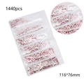 Pink and silver K9 crystal flatback nail art rhinestones in 6-compartment packaging - Red Bottom White