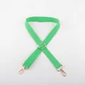 Adjustable emerald green nylon crossbody bag strap with gold metal buckles and swivel hooks - Emerald Green