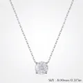 Elegant S925 sterling silver necklace with a 8.00mm sparkling rose cut round solitaire - S925 Sterling Silver (8MM)