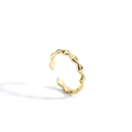 Minimalist geometric gold-plated open ring with faceted diamond-cut texture for women - Adjustable Open / Gold