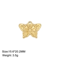 Golden butterfly stainless steel pendant detail with size 15.6x20.2mm and weight 3.5g - Butterfly Style (Gold)